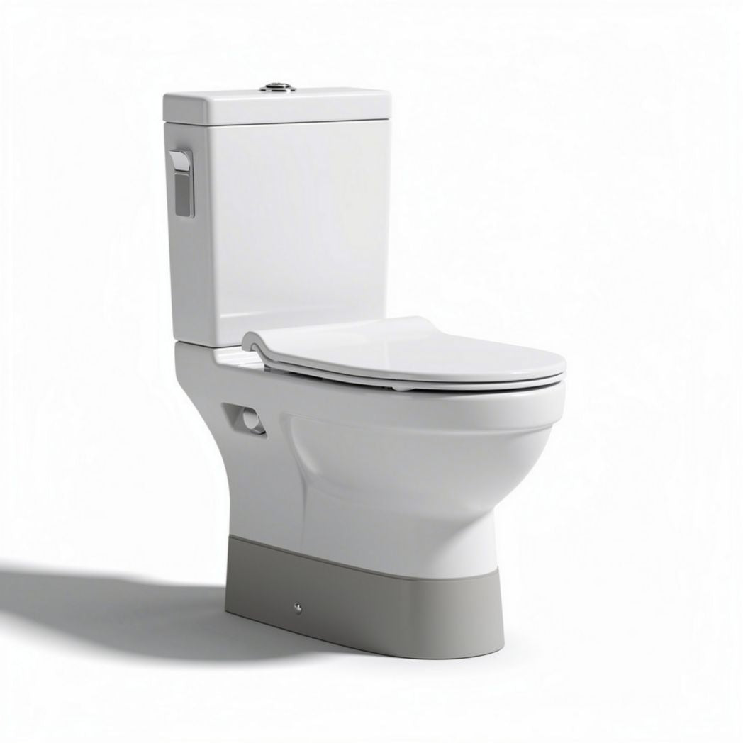 One-piece toilet with dual flush system white ceramic 70 x 40 x 80cm