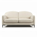 Two-seater sofa in cream fabric with metal legs approximately 180 x 80 x 85cm