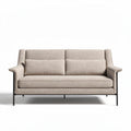 Two-seater sofa in beige fabric with metal frame dimensions 200 x 90 x 85cm