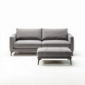 Gray fabric sectional sofa with ottoman dimensions 180 x 90 x 85cm